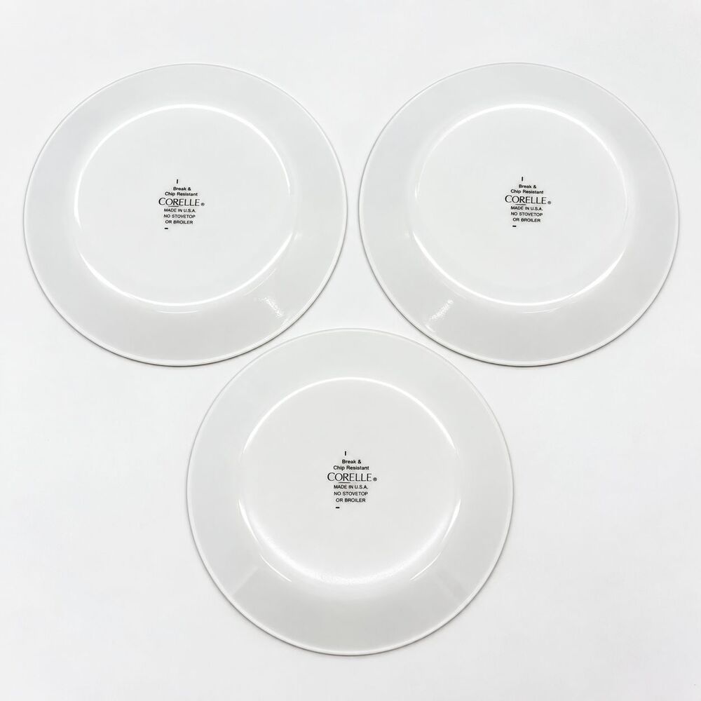 Corelle Neo Leaf Bread and Butter Plates Set of 3 Green White Vitrelle - Picture 5 of 6